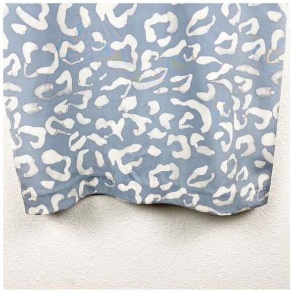 Ann Taylor Blue Silk Leopard Print‎ Dress Size 6P - Picture 3 of 8